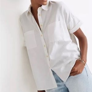 Madewell White Cotton Courier Shirt